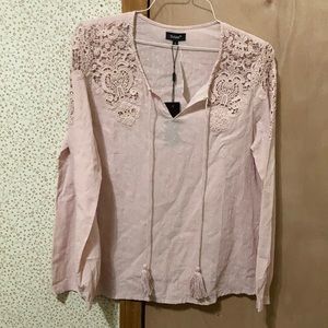 Large Rose colored Tolani long sleeve blouse